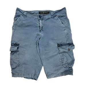 Vintage 90s XRAY Blue Cargo Streetwear Skater Utility Shorts Size 34